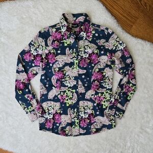 Cruel Girl Floral Pearl Snap Shirt, Girls Medium